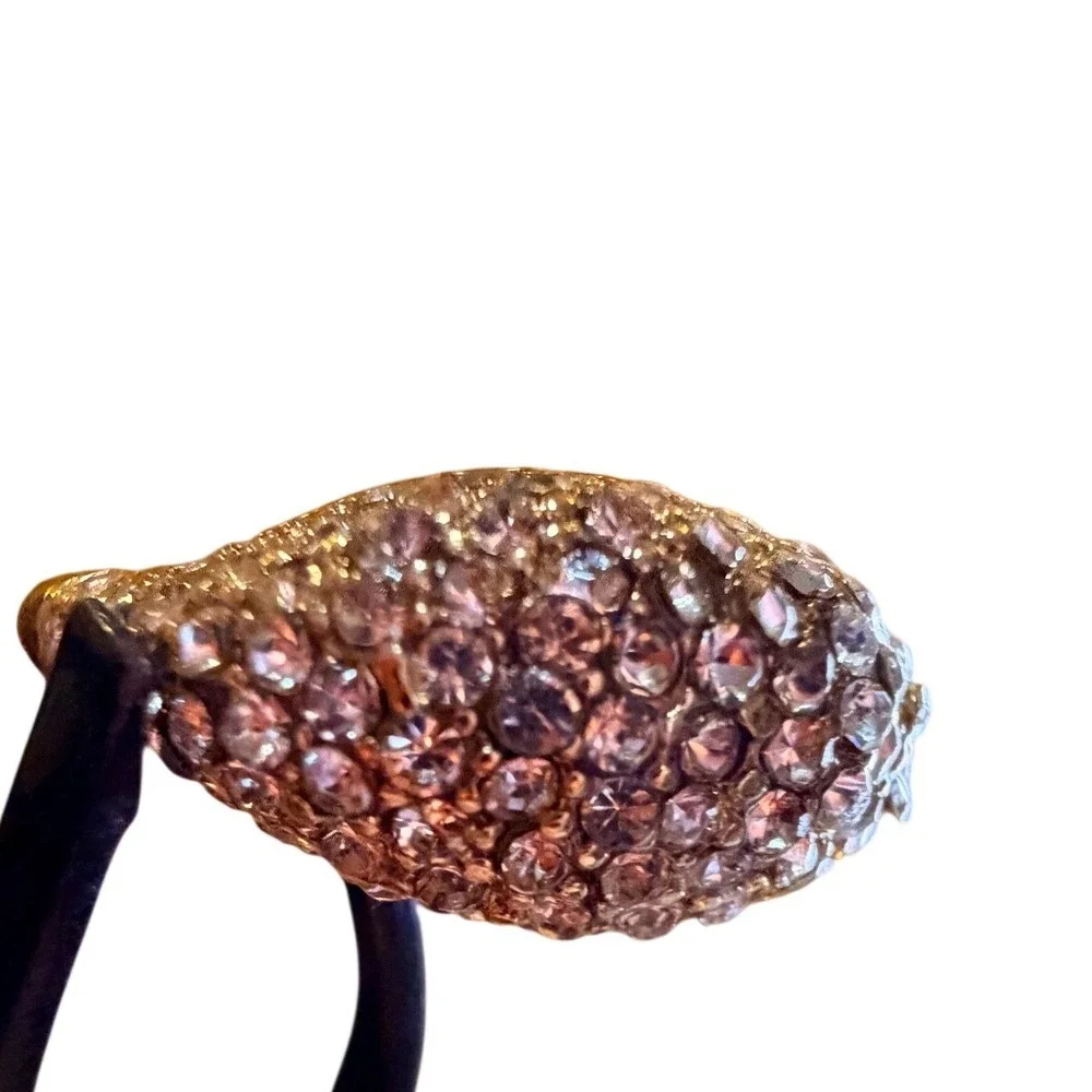 Dazzling Pave Ring Gold Tone  Dome Sparkle Cocktail Ring Size 8